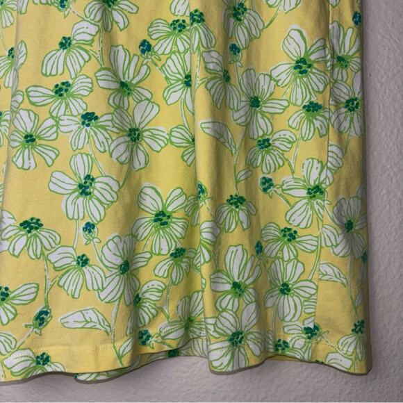 LILLY PULITZER Kelsea Dress Women's XS Yellow Green Dogwood Pattern Stretch Knit - Picture 9 of 16